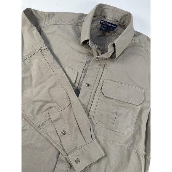 5.11 Tactical Other - 5.11 Tactical Series Shirt Mens Small Khaki Vented Canvas Long Sleeve Button‎ Up